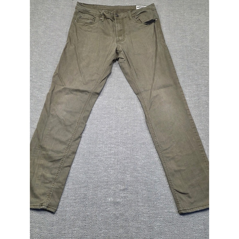 Buffalo David Bitton Archer Slim Stretch Pants Mens 34x32 Olive Green 1521649